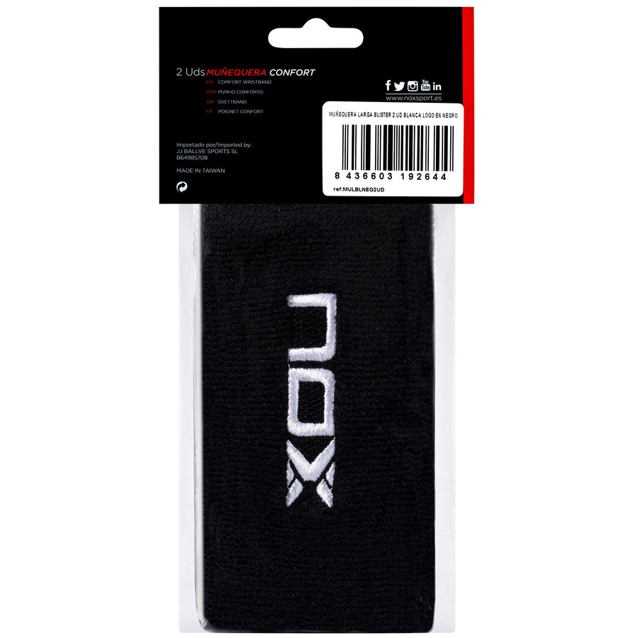 NOX - Long Sport Wristbands Black/White